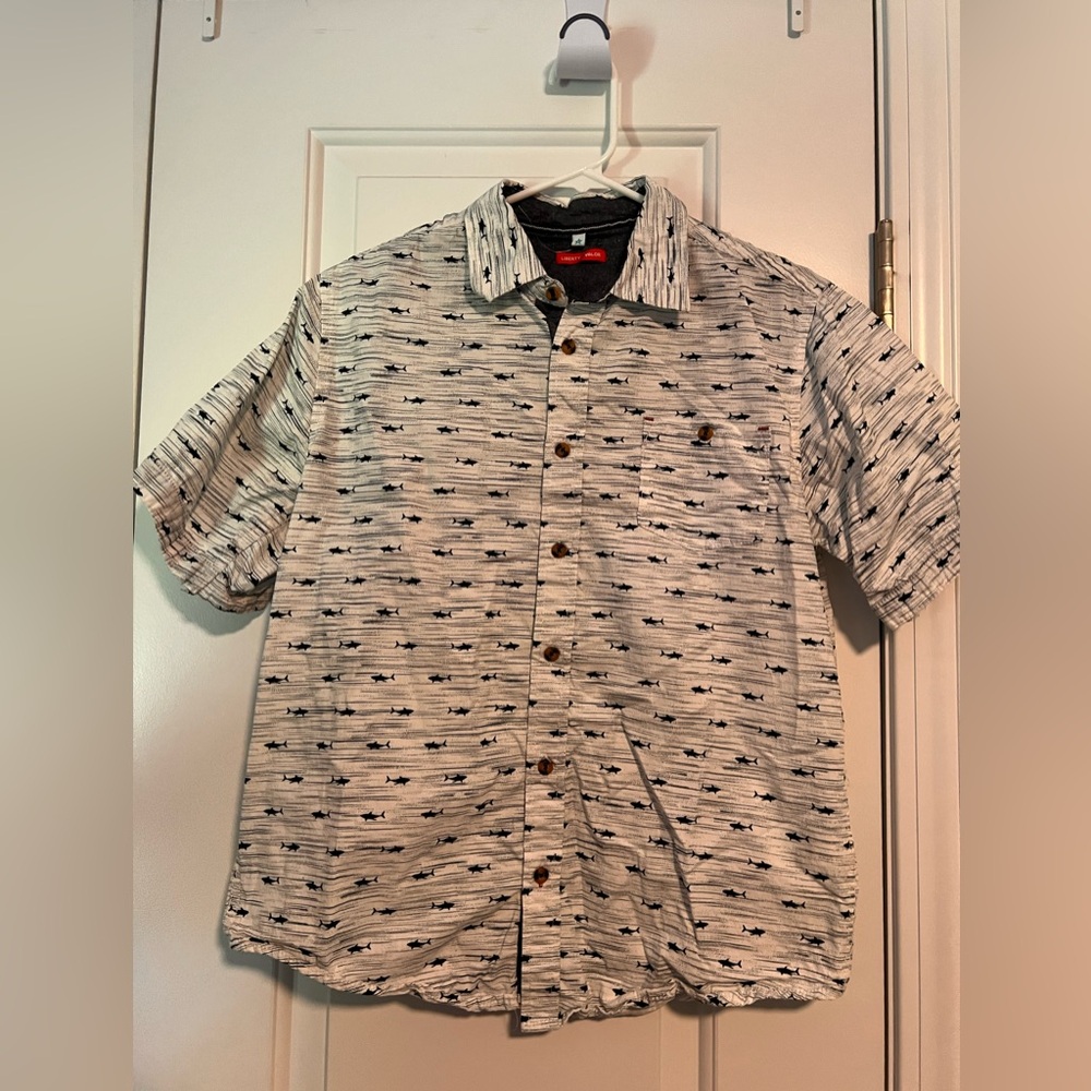 Button down shirt with mini sharks